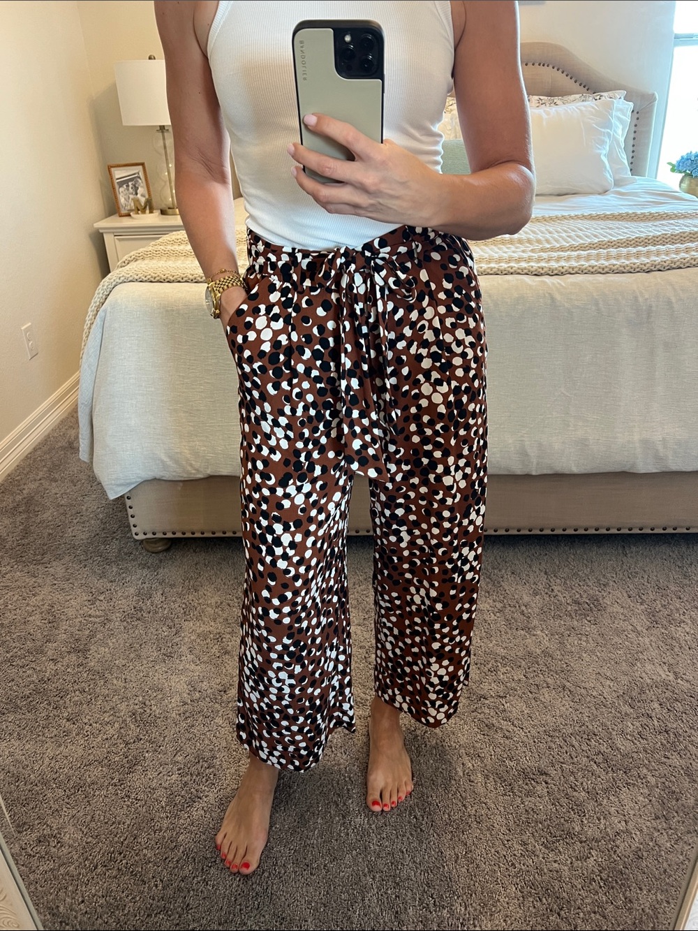 Halogen cropped wide leg pants